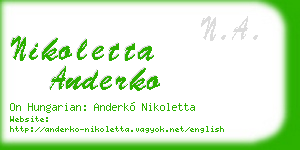 nikoletta anderko business card